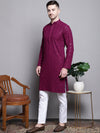 Sequin Embroidered Pure Cotton Kurta with Pyjamas-JOKP-P-5006Purple