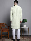 Sequin Embroidered Silk Blend Kurta with Pyjamas-JOKP-P-5007Pista