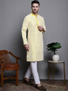 Sequin Embroidered Silk Blend Kurta with Pyjamas-JOKP-P-5007Yellow