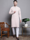 Sequin Embroidered Pure Cotton Kurta with Pyjamas-JOKP-P-5008Peach