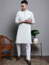 Sequin Embroidered Pure Cotton Kurta with Pyjamas-JOKP-P-5008Yellow