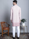 Men's Chikankari Embroidered Kurta with Pyjama.-JOKP-P-5009Pink