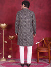 Men's Digital Printed Kurta with Pyjama.-JOKP-5014Navy