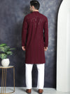 Men's Sequins Chikankari Embroidered Kurta with Pyjama.-JOKP-P-5015Purple