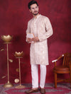 Men's Bandhani Printed Kurta with Pyjama.-JOKP-5016Cream