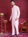 Chikankari Embroidered Kurta with Pyjama.-JOKP-5017Pink