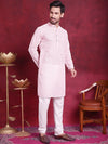 Chikankari Embroidered Kurta with Pyjama.-JOKP-5017Pink