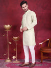 Chikankari Embroidered Kurta with Pyjama.-JOKP-5017Pista