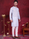 Chikankari Embroidered Kurta with Pyjama.-JOKP-5017Sky