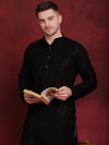 Sequins Chikankari Kurta with Pyjama.-JOKP-P-5018Black