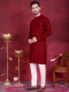 Sequins Chikankari Kurta with Pyjama.-JOKP-5018Maroon