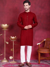 Sequins Chikankari Kurta with Pyjama.-JOKP-5018Maroon