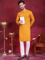 Sequins Chikankari Kurta with Pyjama.-JOKP-5018Mustard