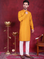 Sequins Chikankari Kurta with Pyjama.-JOKP-5018Mustard