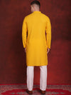 Sequins Chikankari Kurta with Pyjama.-JOKP-P-5018Yellow