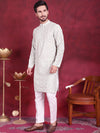 Men's Chikankari Embroidered Kurta Pyjama Set.-JOKP-5020Pista