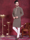 Men's Sequins Embroidered Kurta with Pyjama.-JOKP-5023Black