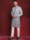 Men's Sequins Embroidered Kurta with Pyjama.-JOKP-P-5025Blue