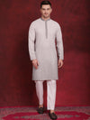 Men's Sequins Embroidered Kurta with Pyjama.-JOKP-P-5025Grey