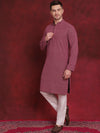 Sequin Embroidered Pure Cotton Kurta with Pyjamas-JOKP-P-5028Magenta