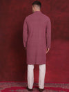 Sequin Embroidered Pure Cotton Kurta with Pyjamas-JOKP-P-5028Magenta