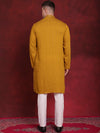 Sequins Embroidered Kurta Pyjama Set for Men-JOKP-P-5030Mustard