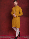 Sequins Embroidered Kurta Pyjama Set for Men-JOKP-P-5030Mustard