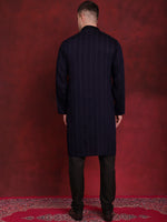 Sequins Embroidered Kurta Pyjama Set for Men-JOKP-B-P-5030Navy