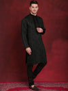 Sequins Embroidered Kurta Pyjama Set for Men-JOKP-B-P-5030Olive