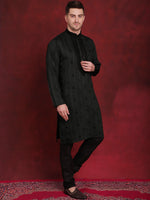 Sequins Embroidered Kurta Pyjama Set for Men-JOKP-B-P-5030Olive