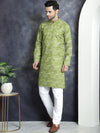 Men's Printed Kurta with Churidar-JOKP-P-5031Olive