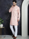 Men's Printed Kurta with Churidar-JOKP-P-5031Peach