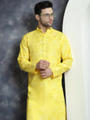 Men's Printed Kurta with Churidar-JOKP-P-5031Yellow