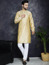 Woven Design Silk Blend Kurta with Pyjama-JOKP-P-5032Golden