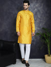 Woven Design Silk Blend Kurta with Pyjama-JOKP-P-5032Mustard