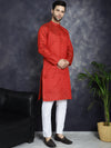 Red Woven Design Kurta with Pyjama-JOKP-P-5034Red