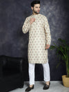 Golden Foil Printed Kurta with Pyjama-JOKP-P-5036Golden