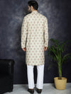 Golden Foil Printed Kurta with Pyjama-JOKP-P-5036Golden