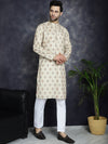 Golden Foil Printed Kurta with Pyjama-JOKP-P-5036Golden