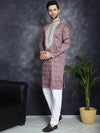 Men's Sequins Embroidered Kurta Pyjama Set.-JOKP-P-5038Megenta