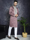 Men's Sequins Embroidered Kurta Pyjama Set.-JOKP-P-5038Megenta