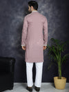 Men's Chikankari Embroidered Kurta Pyjama Set.-JOKP-P-5039Magenta