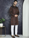 Men Bronze Silk Blend Straight Kurta Pyjama Set-JOKP-P-5043Bronze