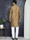 Men Golden Silk Blend Straight Kurta Pyjama Set-JOKP-P-5043Golden