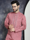 Men's Sequins Embroidered Kurta With Pyjama.-JOKP-P-5044Coral