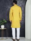 Men's Sequins Embroidered Kurta With Pyjama.-JOKP-P-5044Mustard