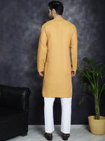 Men's Sequins Embroidered Kurta With Pyjama.-JOKP-P-5047Orange