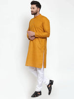 Chikankari Pure Cotton Kurta with Churidar-JOKP-561Mustard