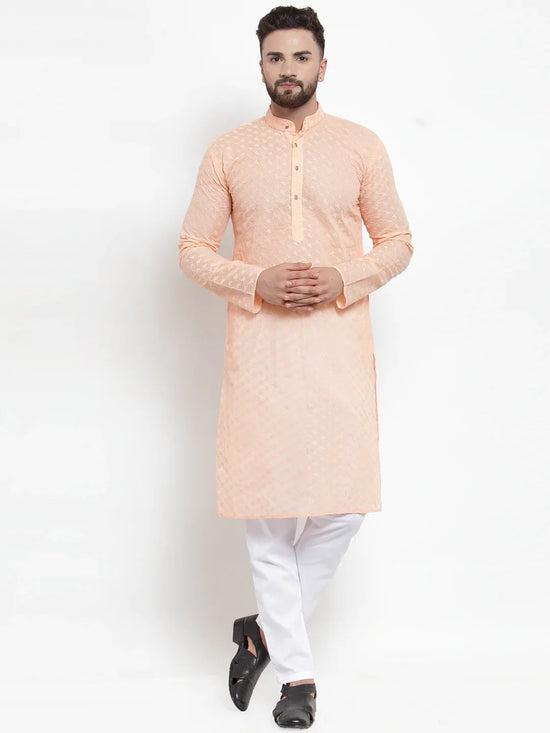 Chikankari Pure Cotton Kurta with Churidar-JOKP-561Orange