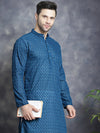 Chikankari Pure Cotton Kurtas-KO-561Peacock